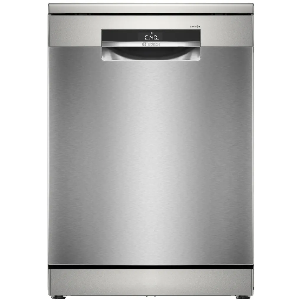 Dishwasher Bosch, 14 Place Settings, 60 cm, Series 6, 6 Programs, Home Connect, EfficientDry, Auto Open, Brushed Steel - SMS6EMI62V