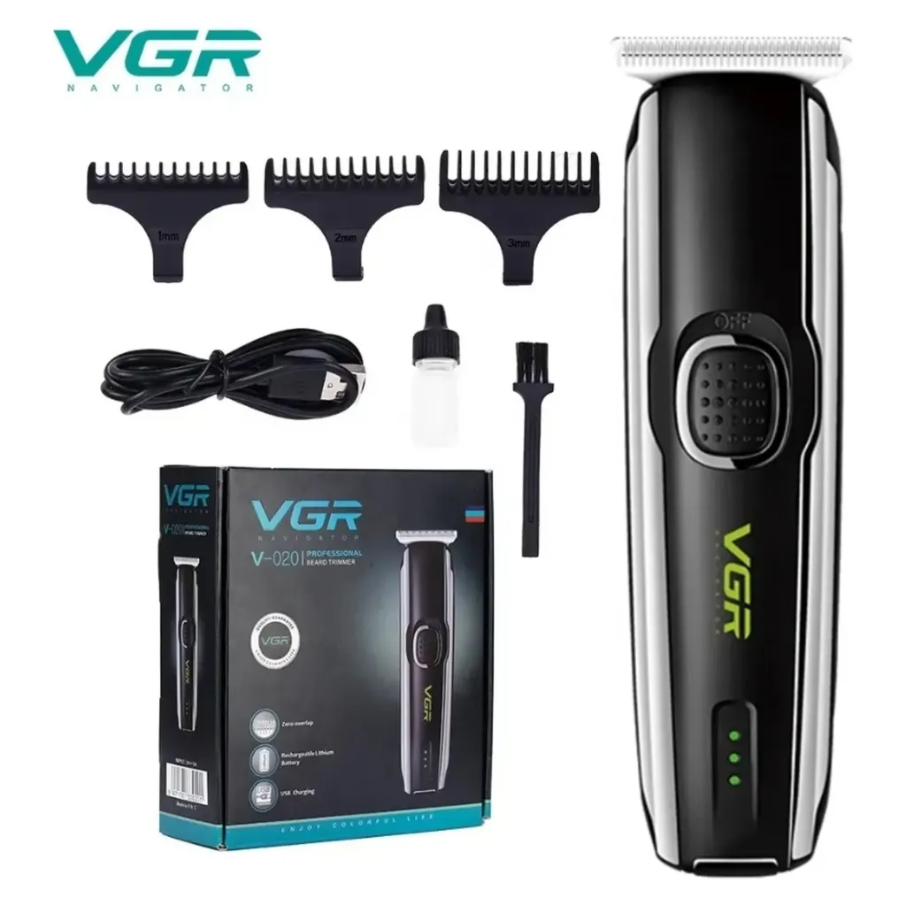 Shaver VGR, Multi-functional, Waterproof Wet & Dry, Stainless Steel Blades, LED Indicator, Fast Charging - V-020
