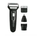 Men's Electric Shaver VGR, 3-in-1 Rechargeable, Stainless Steel Blade, 60-min Runtime, 8h Charge, Black - V-210