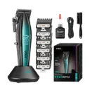 Men's Electric Shaver VGR Professional, Ceramic Blade, 9000 RPM, 2500mAh Li-ion, 250-min Runtime, LED Display, Metal Body, Cord & Cordless, Black - V-270