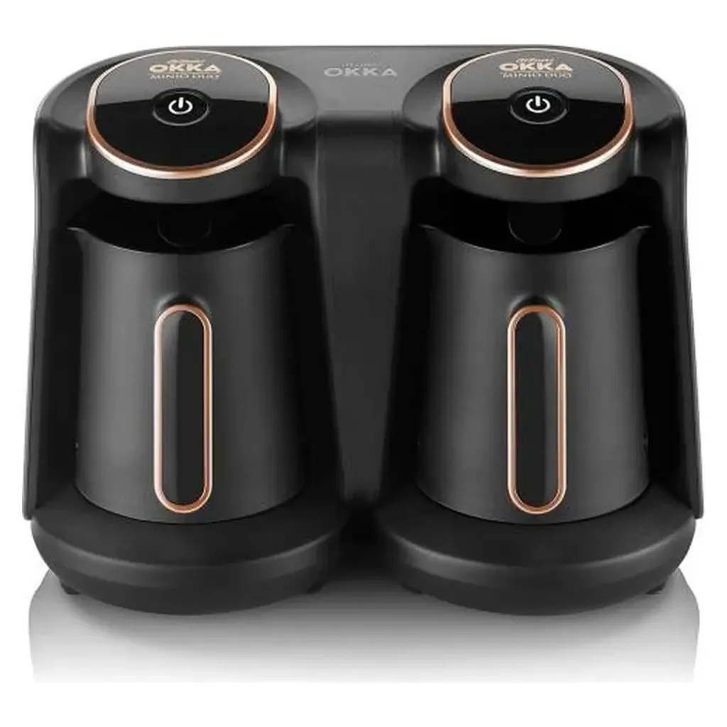 Electric Turkish Coffee Maker Arzum Okka Minio Duo, 8 Cups, Slow Brew, 880W, Black × Copper - OK006