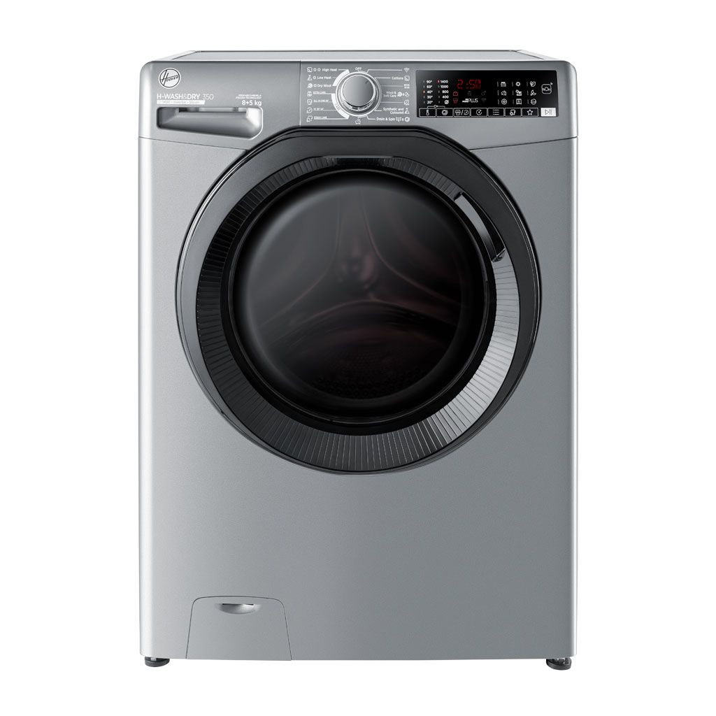 Automatic Washing Machine Hoover, Front Load, 8kg, 5kg Dryer, Inverter, 1400rpm, Steam, Wi-Fi, Silver - H3DP485TAMBRELA