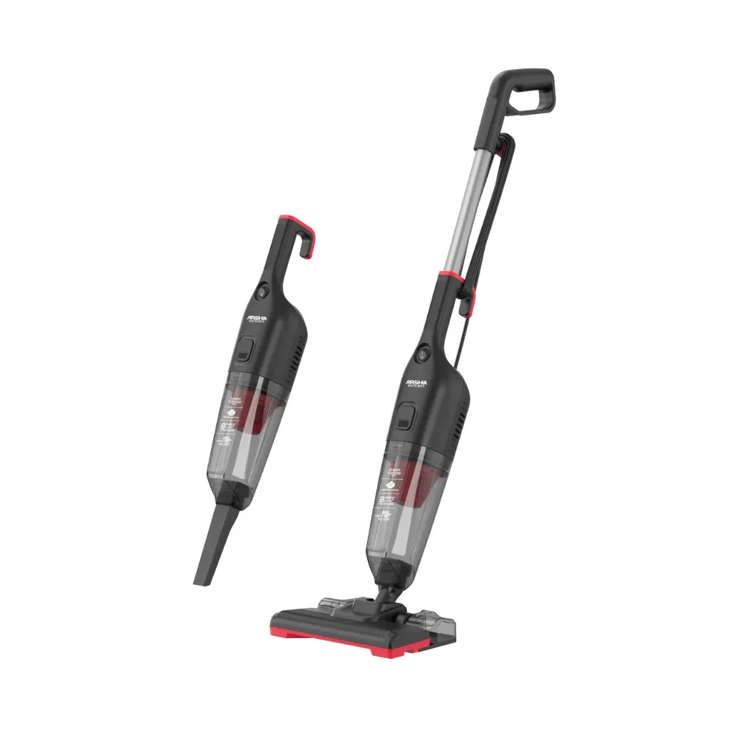 4-in-1 Stick & Handheld Vacuum Cleaner Arshia, Mop, 1000W, 18 kPa, 1.4L, HEPA, Black × Red - VC272-3913