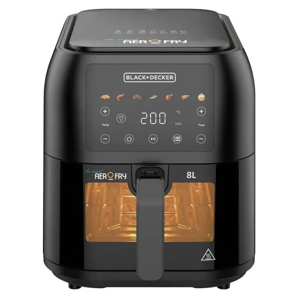 Air Fryer Black & Decker, 8L, 1700W, Digital, 7 Presets, Viewing Window, Black - SAF80W-B5