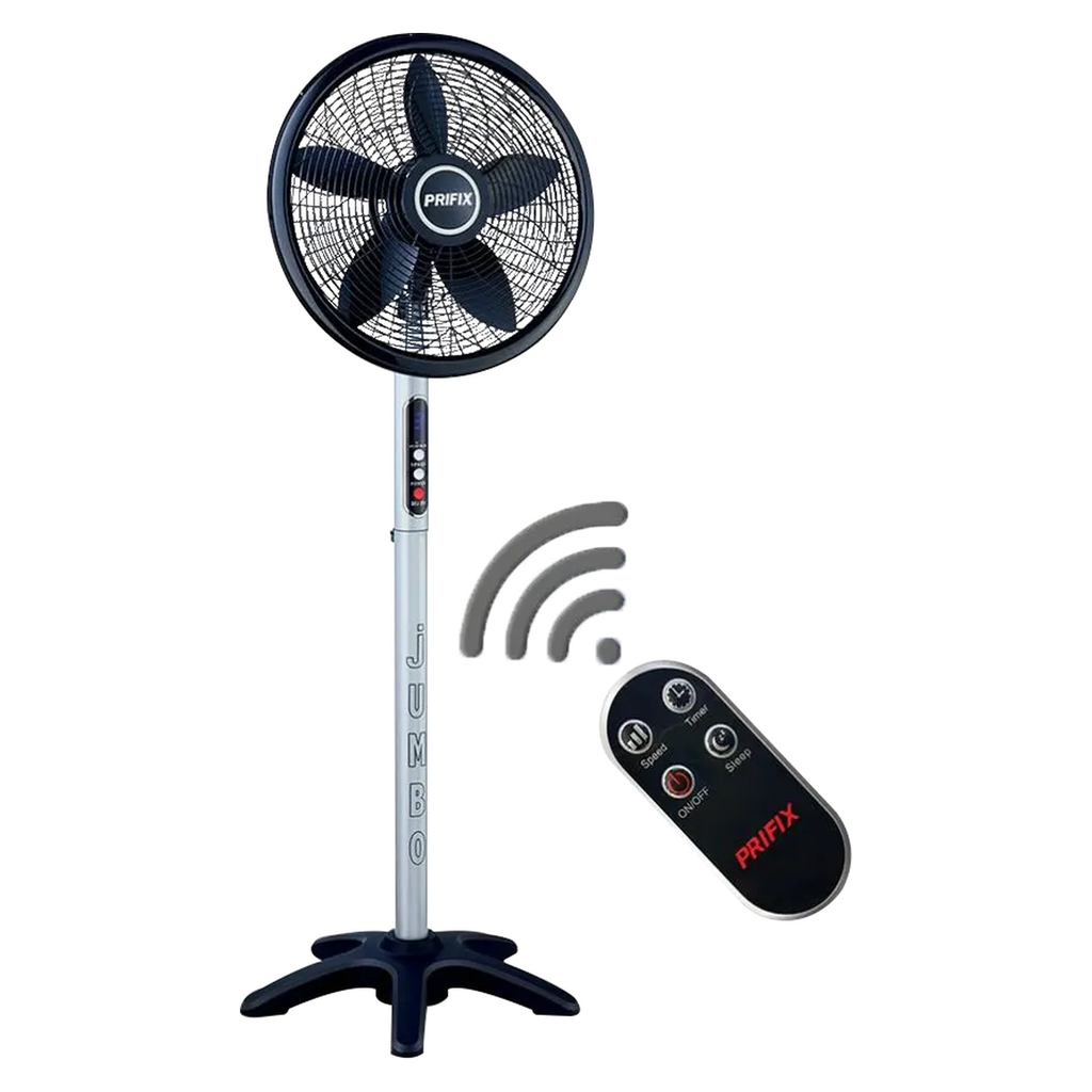 Stand Fan Prifix Jumbo, 21 inch, 5 Blades, Remote Control, Black - SFJ-211