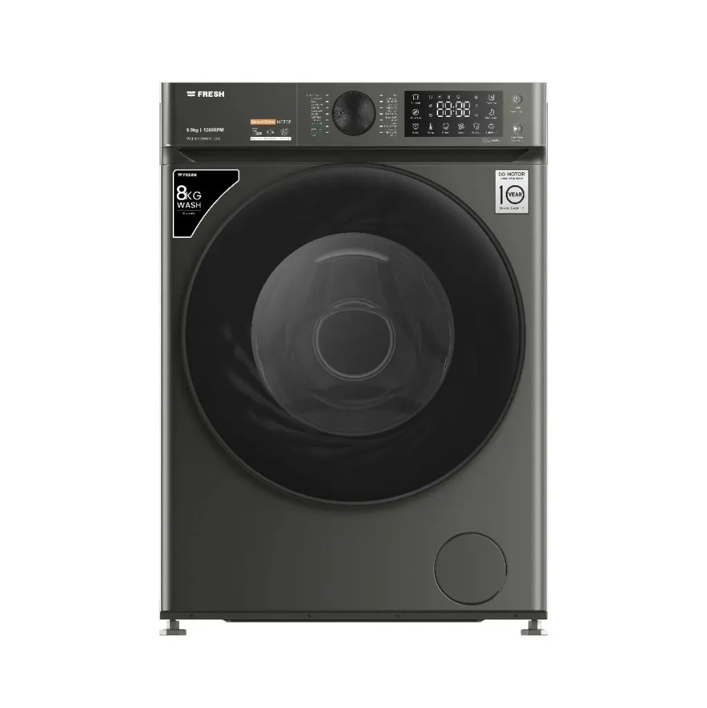 Automatic Washing Machine Fresh, Front Load, 8kg, 1200rpm, Inverter, Direct Drive, Steam, Dark Grey - W8DD1255PC-CG