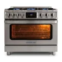Freestanding Gas Cooker Universal, 90×60cm, 5 Burners, Full Safety, Touch, Stainless Steel, Shark Pro - 9605SH-1