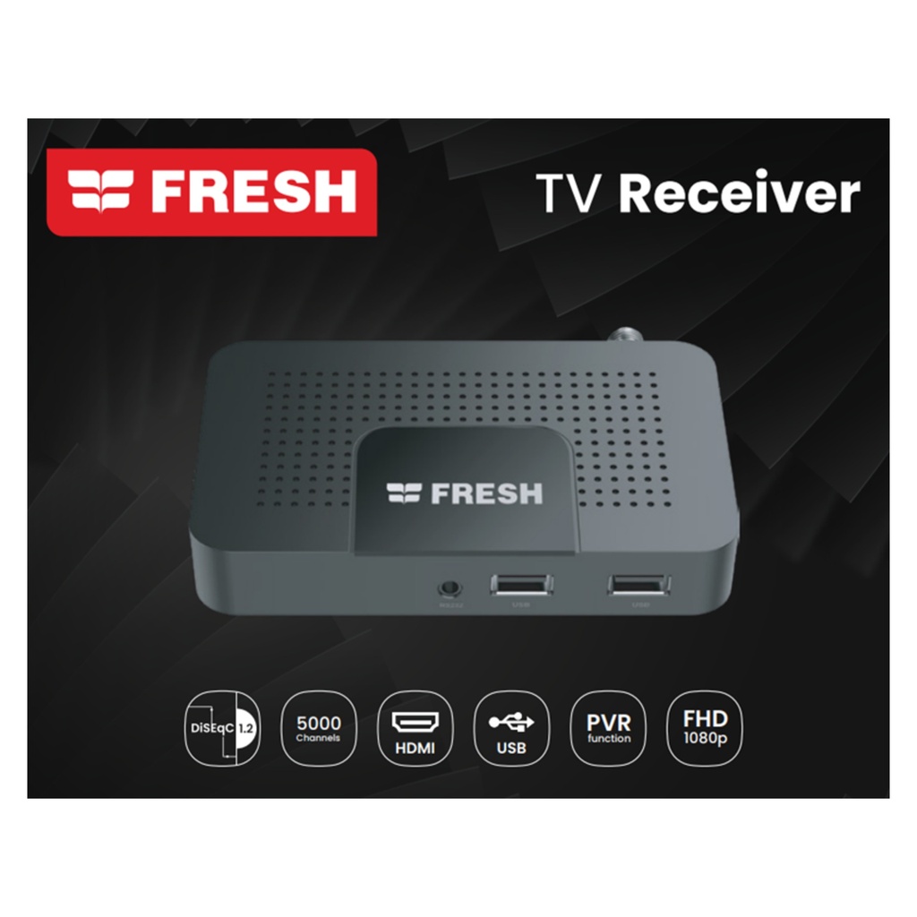 TV Receiver Fresh, FHD 1080P, HDMI, USB, Black - REC-BN01