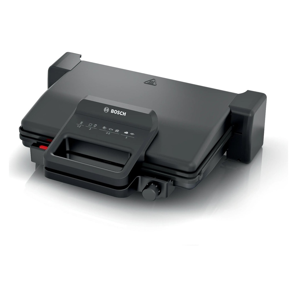 Contact Grill Bosch, 2000W, Removable Plates, Variable Temperature, Gratin Function, Black - TCG3323