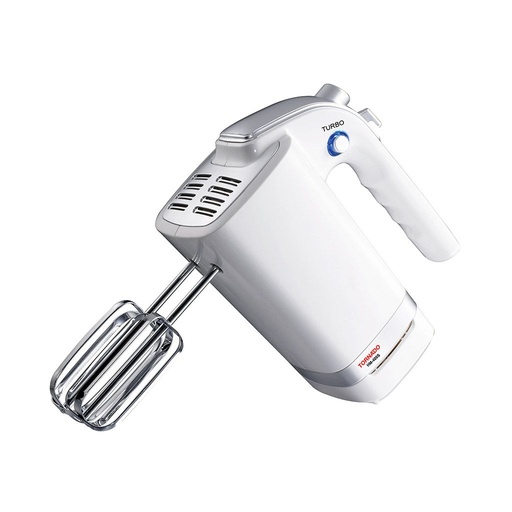 Hand Mixer Tornado, 400W, 4 Speeds, Turbo Speed, Beaters Included, White - HM-400S