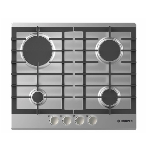 Built-in Gas Hob Hoover, 60 × 60 cm, 4 Burners, Stainless Steel - HGH64SCEX