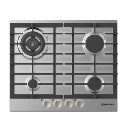 Built-in Gas Hob Hoover, 60 cm, 4 Burners, Stainless Steel - HGH64SDWCEX