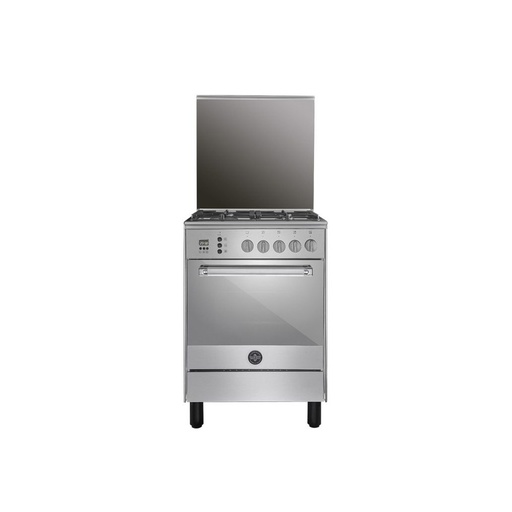 Freestanding Gas Cooker Lagermania, 60×60cm, 4 Burners, Full Safety, Cast Iron Grates, Stainless Steel - 6C80GLA1X4AWW