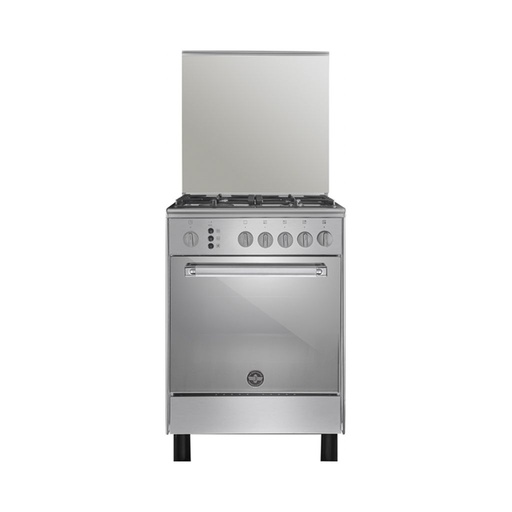 Freestanding Gas Cooker Lagermenia, 60×60cm, 4 Burners, Full Safety, Cast Iron Grates, Stainless Steel - 6D80GRB1X4AWW