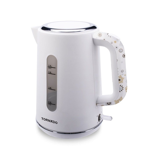 Plastic Kettle Tornado, 1800-2200W, 1.7L, White - TKP-2217-C