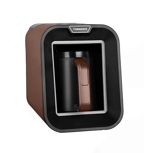 Electric Turkish Coffee Maker Tornado, 330 ml, Automatic, Water Tank, Brown × Black - TCME-100S-PRO