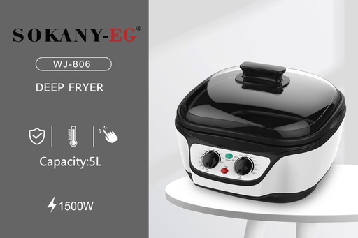 Deep Fryer Sokany, 8 Cooking Modes, 1500W, White - SK-806