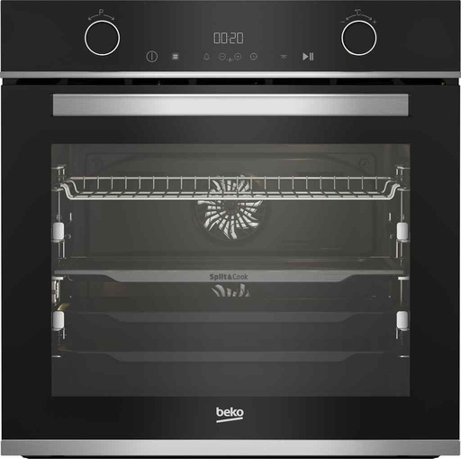 Built-in Oven Beko, Full Electric, 60cm, Hydraulic Door, Dual Fan, Black - BBVM13400XDS