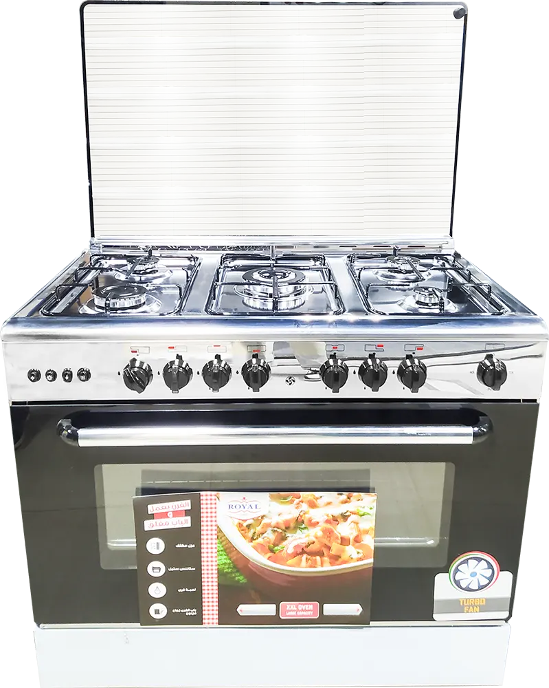 Freestanding Gas Cooker Royal Gas, 90×60cm, 5 Burners, Fan, Stainless Steel - Best
