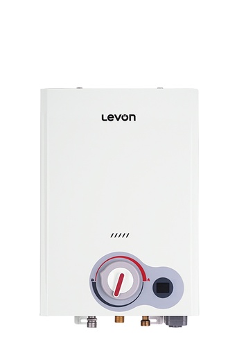 Gas Water Heater Levon, 6L, Pro Safety, Digital, Ventless, Multi-Power - White