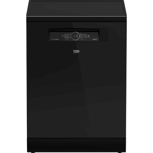Dishwasher Beko, 15 Place Settings, 60cm, 6 Programs, Digital, Inverter, Steam, Black Glass - BDFN36531GB