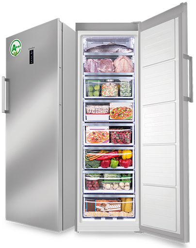 Upright Freezer Ocean, 308L, 8 Drawers, No Frost, Digital, Stainless Steel - OVFNFH398DXA