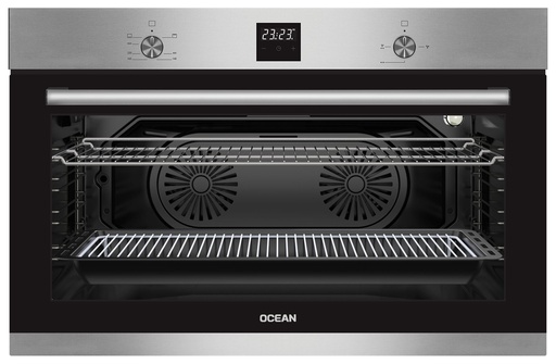 Built-in Oven Ocean, Full Gas, 90cm, 91L, Digital, Stainless × Black - OGVOF94IRCTCSV