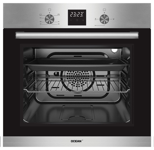 Built-in Oven Ocean, Full Gas, 60cm, 54L, Digital, Stainless × Black - OGVOF64IRCTCSV