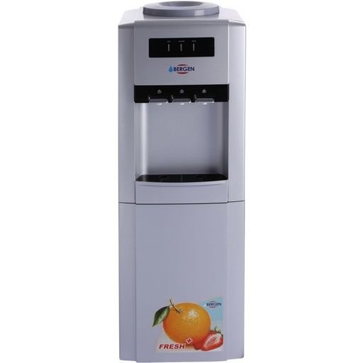 Water Dispenser Bergen, Hot & Cold & Warm, Top Loading, with Cabinet, Silver - BYB110-3