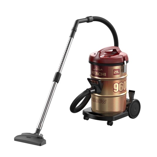 Drum Vacuum Cleaner Hitachi, 2200W, Cloth Filter, Black × Gold - CV-960F