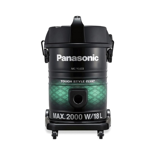 Drum Vacuum Cleaner Panasonic, 2000W, Wet & Dry, Black × Green - MC-YL633G