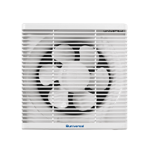 Ventilating Fan Universal, 25cm, Frame 30×30cm, Protection and Privacy Net, White - EFWG25