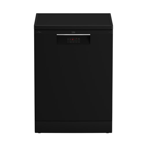 Dishwasher Beko, 14 Place Settings, 60cm, 5 Programs, Digital Display, Black - BDFN15420B