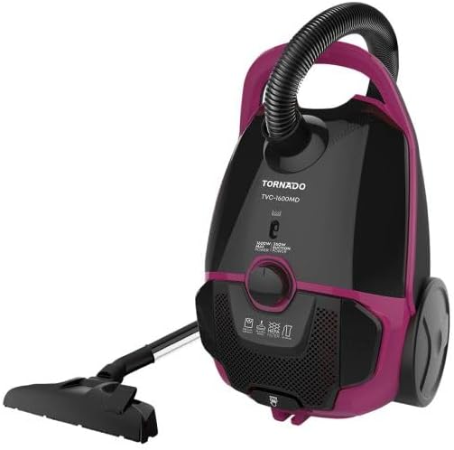 Bagged Vacuum Cleaner Tornado, 1600W, HEPA Filter, Black × Navy - TVC-1600MD