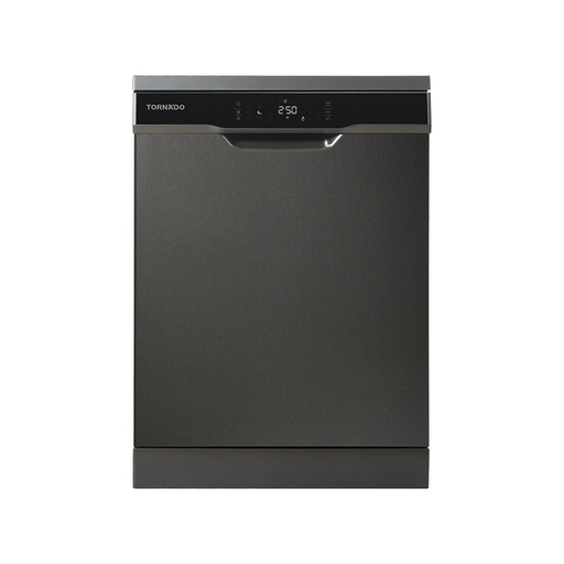 Dishwasher Tornado, 15 Place Settings, 60 cm, 8 Programs, Digital, Dark Silver - TDV-FN158CDX