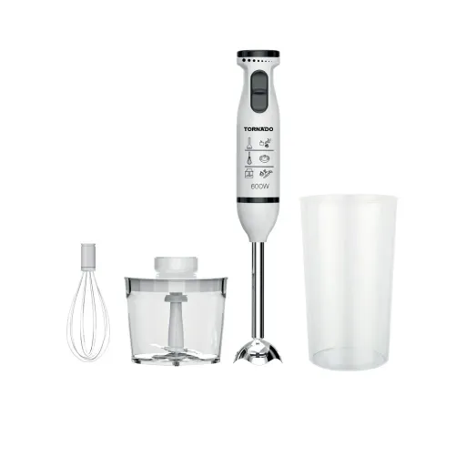 Hand Blender Tornado, 600W, Chopper, Whisk, White - HB-600GWT