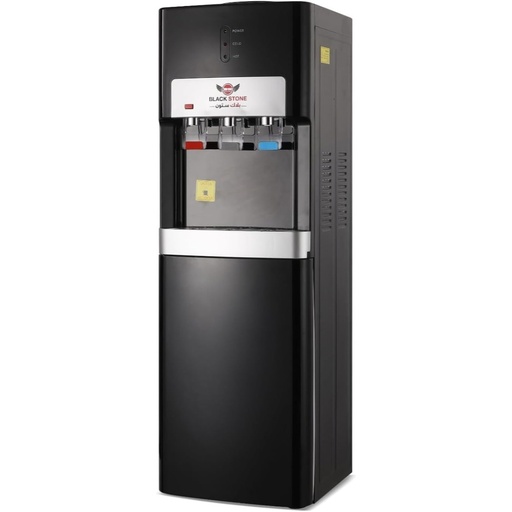 Water Dispenser Black Stone, Hot & Cold & Warm, 3 Taps, with Cabinet, Top Loading, Black - Classic