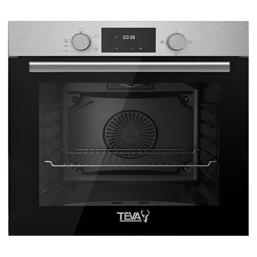 Built-in Oven Tefal, Full Gas, 60cm, 82L, Digital, Stainless × Black - QGSTL INOX DT