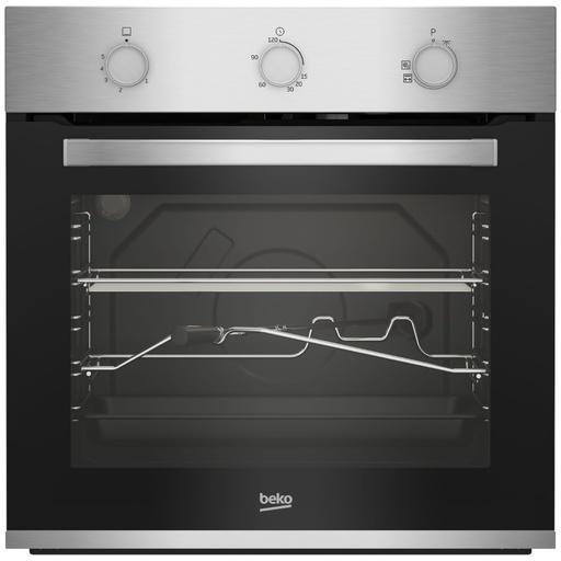 Built-in Oven Beko, 60cm, Full Gas, 66L, Electric Grill, Dual Fan, Stainless Steel - BBIH12100XC