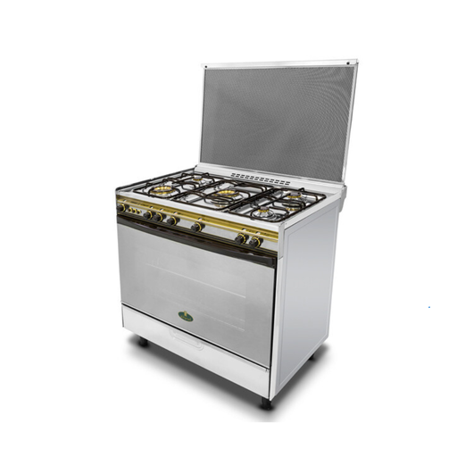 Freestanding Gas Cooker Kriazi, 90×60cm, 5 Burners, Fan, Stainless Steel - 8900S
