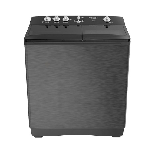 Half Automatic Washing Machine Tornado, 10kg, Metal Body, Silver × Black - TVH-HM10TS(SK)