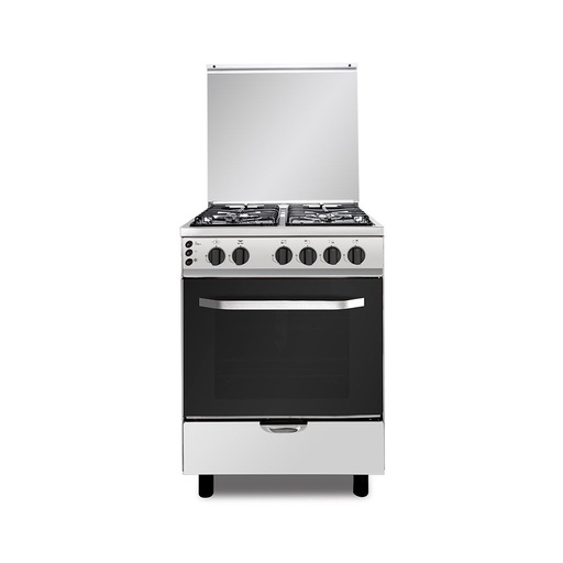 Freestanding Gas Cooker Fresh, 60×60cm, 4 Burners, Silver - Rock