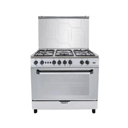 Freestanding Gas Cooker Fresh, 90×60cm, 5 Burners, Oven Safety, Stainless Steel Surface, Silver - Star