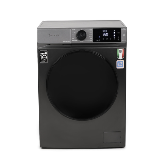 Automatic Washing Machine White Point, Front Load, 10kg, Italian, 1400rpm, Digital, Steam, Inverter, WiFi, Dark Silver - WPW1014WFTSWVS