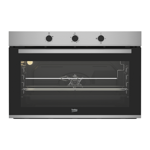 Built-in Oven Beko, 90cm, 96L, Full Gas, Grill, Dual Fan, Stainless Steel - BBWHT12106XS