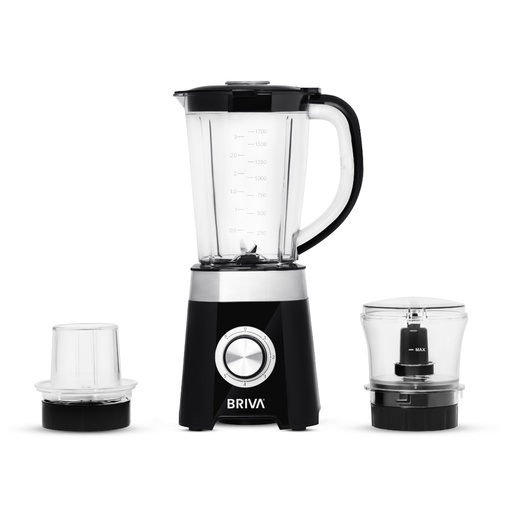 Electric Blender Briva, 500W, 1.5L, Grinder, Glass Jar, Black - B500-BH206