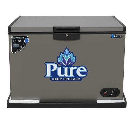 Chest Freezer Pure, 350L, Defrost, Stainless Interior, Silver