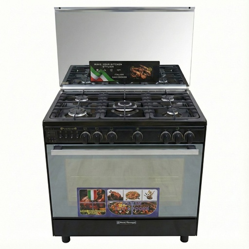 Freestanding Gas Cooker Technogas, 60×90cm, 5 Burners, Full Safety, Fan, Cast Iron Grates, Digital - Phantom