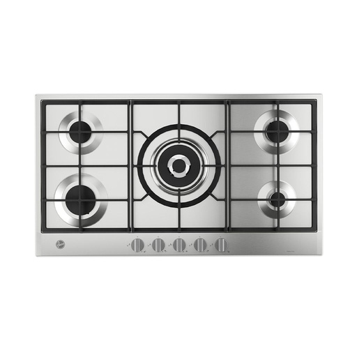 Built-in Gas Hob Hoover, 90 × 60 cm, 5 Burners, Full Safety, Stainless Steel - HHG94K3X EGY