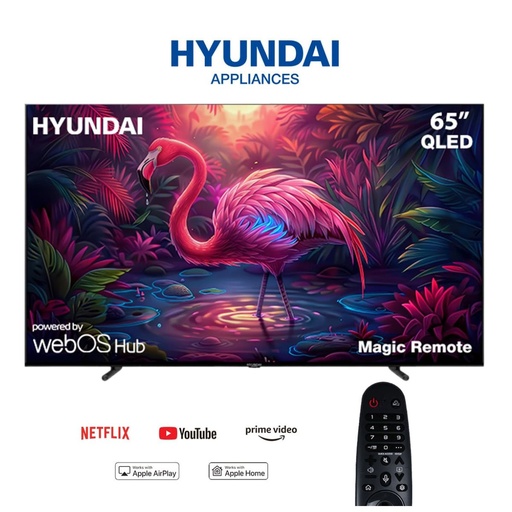 Smart QLED TV Hyundai, 65 inch, 4K, Frameless, Built-in Receiver, Magic Remote - L65HYNDA750